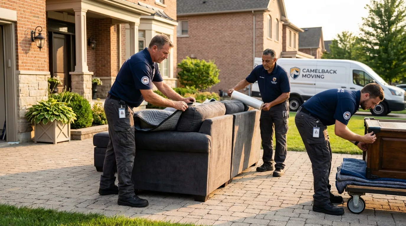 Large estate moving crew wrapping furniture in Mosquero, NM